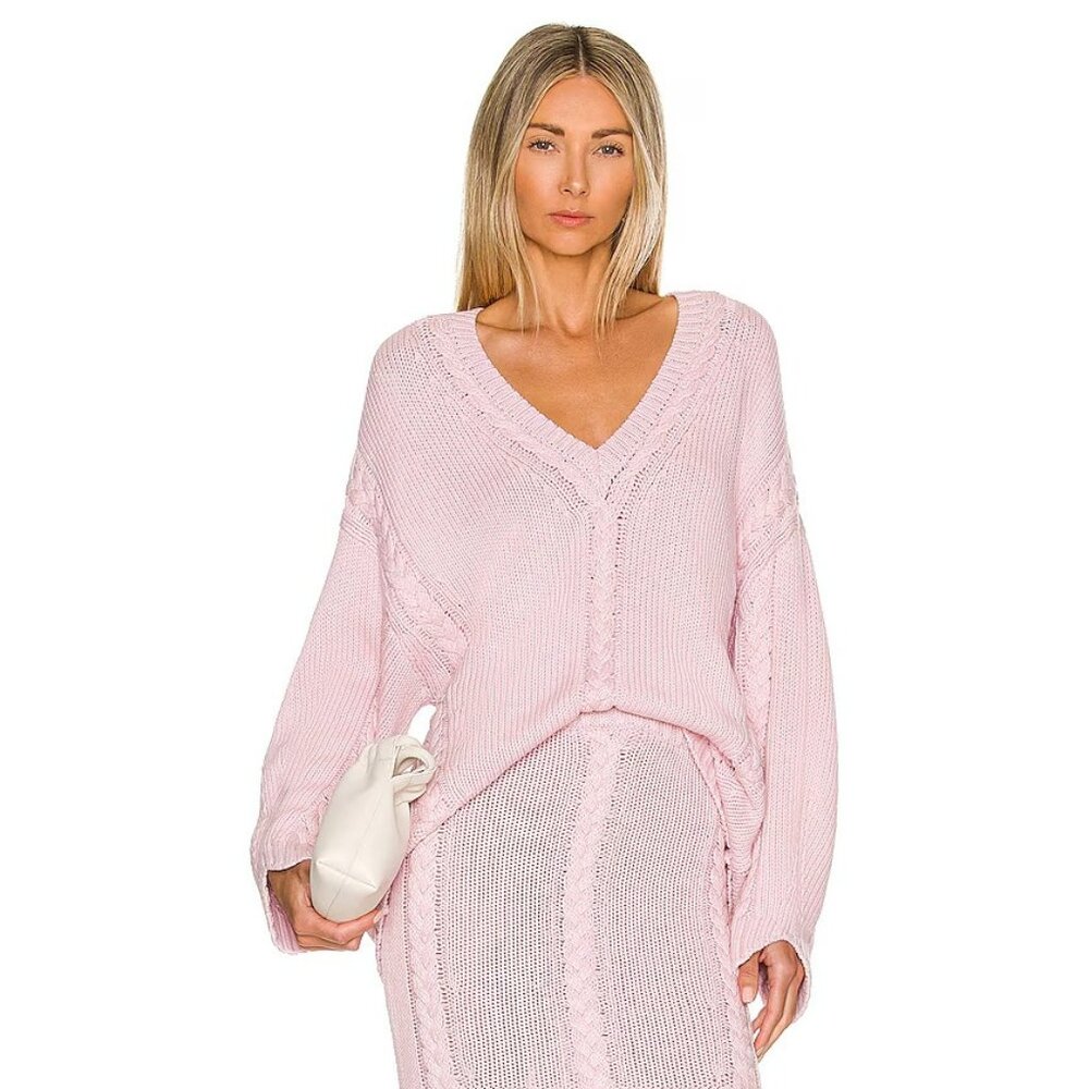 Joslin Studio Aurora Knit Pullover Blossom Pink Linen Cotton Pastel